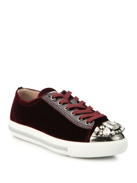 miu miu sneakers with crystals